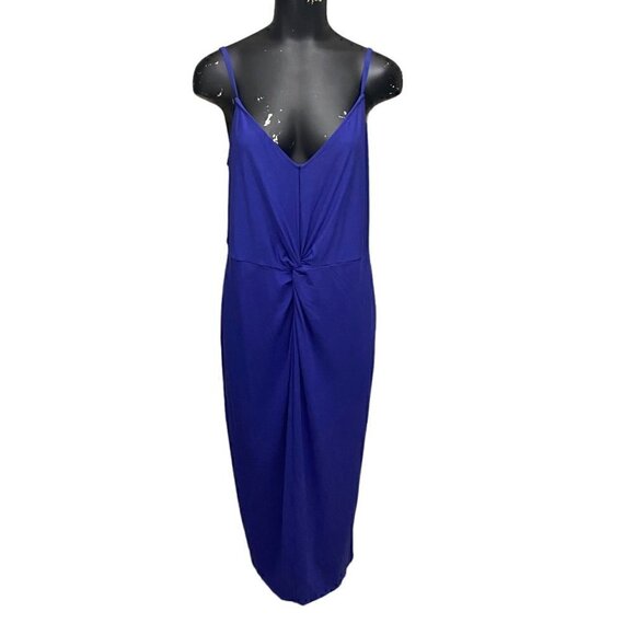 NEW AVA & VIV Twist Front Midi Dress in Royal Blue Size XXL - Picture 1 of 7